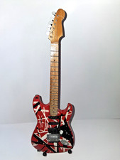 EDDIE VAN HALEN EVH Frankenstein Tribute Miniature Guitar 25cm 10" w Stand REF12