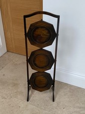 Vintage Edwardian Oak 3 Tiered