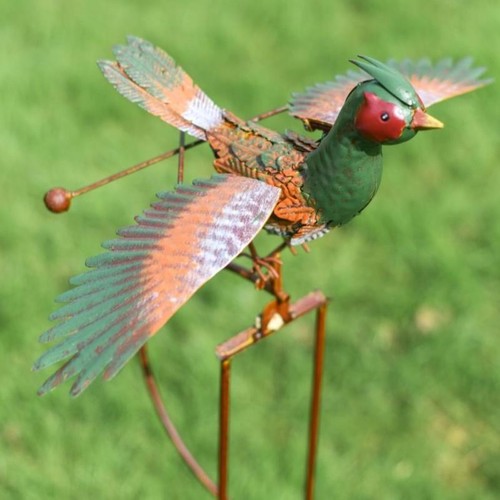 Metal pheasant bird - ornament,