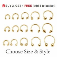 2x GOLD Horseshoe Bar Circular