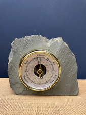 VINTAGE SHORTLAND & BOWEN BRITISH MADE DESK TOP HEAVY SLATE BAROMETER
