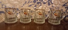 Set of 4 Vintage Glass Pheasant Tankards