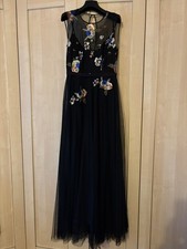 Gorgeous Black Embroidered Body Ball Gown Dress from Little Mistress Size 10