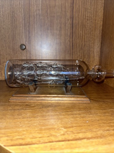 Vintage glass ship - glass, bottle