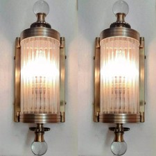 Pair of Old Art Deco Brass &