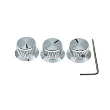 3-Pack Set Screw Aluminum Pot Knobs Top Hat Bell Knob Pot Knob for Fender Strat
