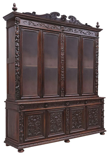 Antique bookcase cabinet - , bookcase,