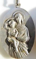 Large Jean Balme Sterling Silver Holy Medal Virgin Mary Madonna Mother & Child