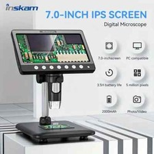 7" IPS Screen Digital Microscope 5MP 1200X Photo & Video Microscope 8 LED Lights