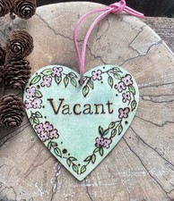 Handmade Toilet Engaged Vacant Double Sided Wooden Hanging Door Sign