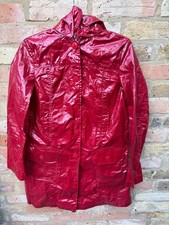 Mango MNG Vinyl Coat Womens Small Red