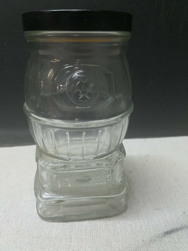 Vintage clear glass pot belly - clear,