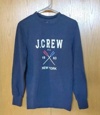 J Crew Sweater Adult XS Blue New York 1983 Rowing Sweatshirt Authentic Fleece