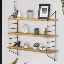Wisfor 3Tier Wall Floating Shelf Unit Adjustable Bookshelves Display Living Room