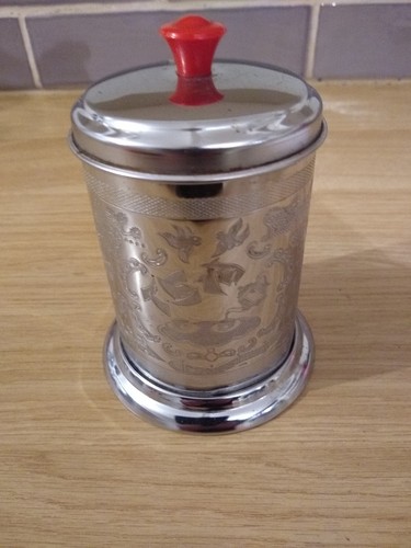 Vintage tin tea caddy bakelite - vintage,