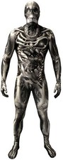 Adult Skull & Bones Monster Morphsuit Men Skeleton Halloween Fancy Dress Costume