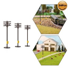 24pcs Model Railway N Scale Telegraph Poles 1:150 Power Poles 5.8cm Tel Poles