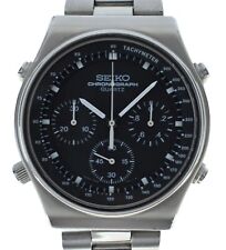 Rare Men's Vintage Seiko 39mm Black Dial Chronograph Quartz Watch Ref 7A28-701A!