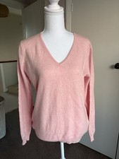 100% Cashmere Blush Pink v-Neck Jumper