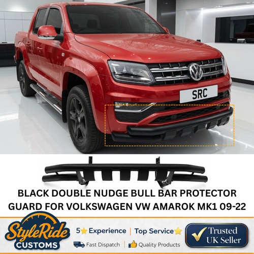 Black double nudge bull bar - double,