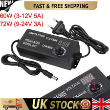 Adjustable DC Power Supply Adapter Charger Variable Voltage 3-12V/9-24V 60W/72W