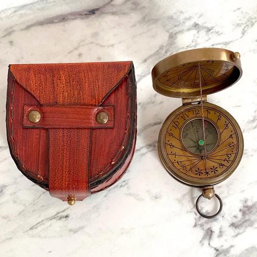 Handmade antique brass sundial - antique,