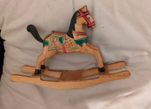 Vintage wooden carved rocking - wooden,