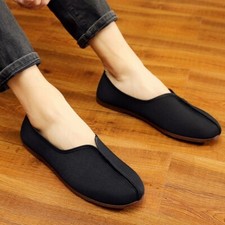 Men Chinese Kung Fu Shoes Tai Chi Martial Art Slip on Canvas Loafers Shoes Retro