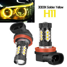 H8 LED Angel Eyes Halo Bulbs Marker Yellow 2pcs For BMW E60 E82 E87 E90 E92