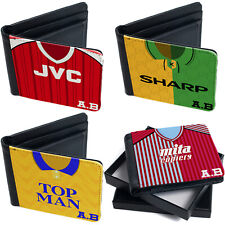 Retro Football Shirt Wallet Bi Fold Coin Card Holder Personalised ALL TEAMS