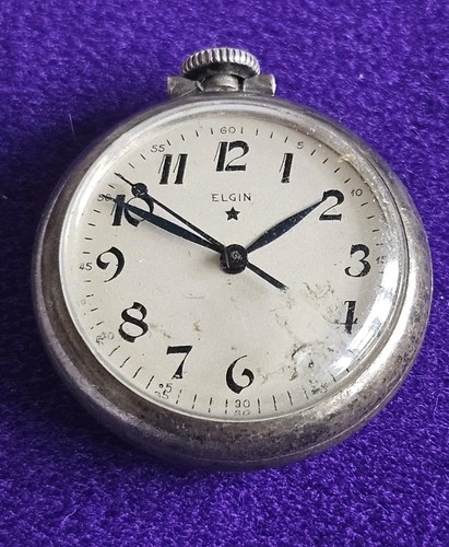 Vintage solid silver elgin fob - vintage,
