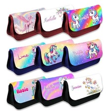 Personalised Pencil Case Unicorn Design Girls Boys Stationary Kids School Bag 22