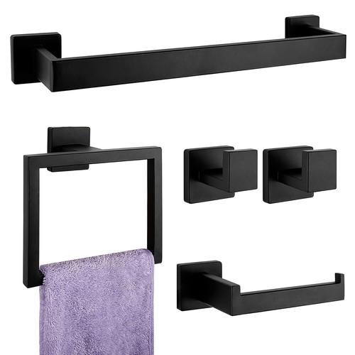 Pcs black bathroom hardware - 5,