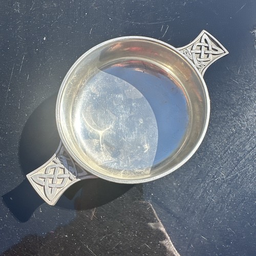 Vintage pewter quaich bowl - vintage,