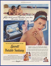 Vintage 1946 SPERTT Portable Sunlamp Sun Tanning Lamp Ephemera 1940's Print Ad
