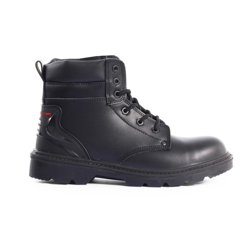 Mens black leather steel toe - mens,