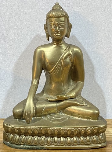Brass tibetan buddha statue - buddha,
