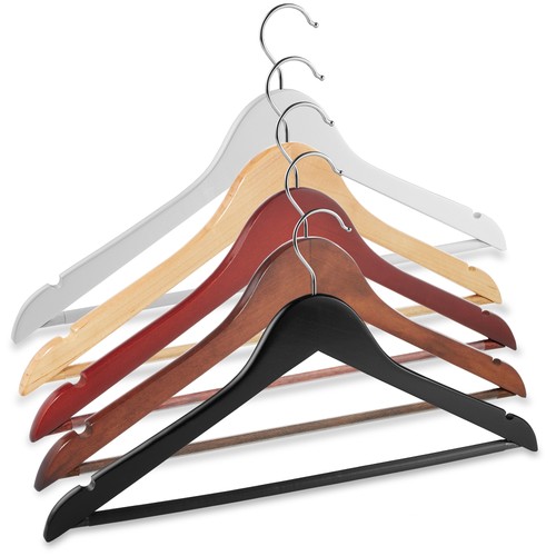 Natural wooden suit hangers - 10,