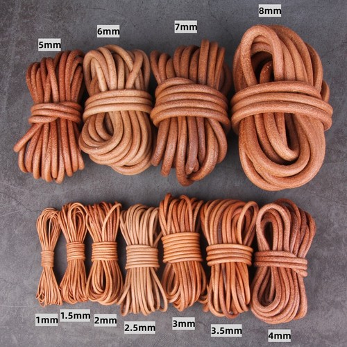 Round cow leather cord - round, lace