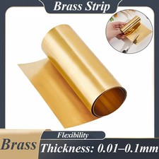 Thin Brass Sheet Roll Metal Foil Shim Plate Thick 0.01mm-0.1mm Model Making