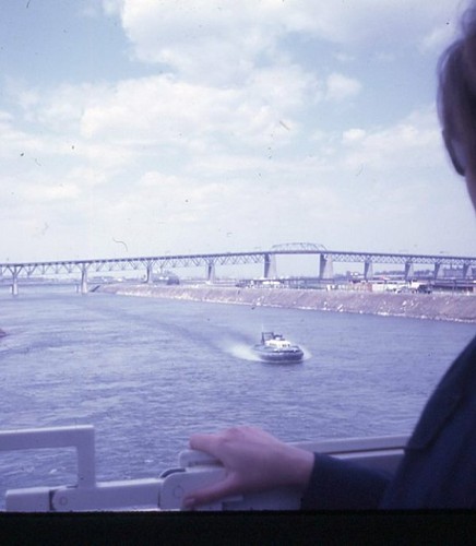Hovercraft boat moving down - moving,