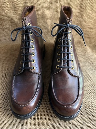 Chippewa brown leather moc - leather, toe