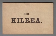 BELFAST & NORTHERN COUNTIES RAILWAY LUGGAGE LABEL - KILREA. (Caps, untitled)