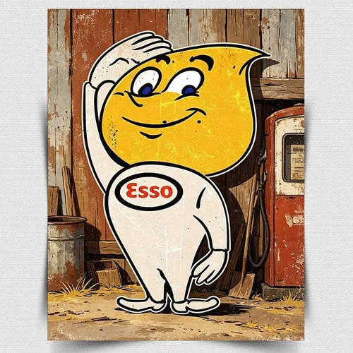 Esso oil petrol sign metal - sign,