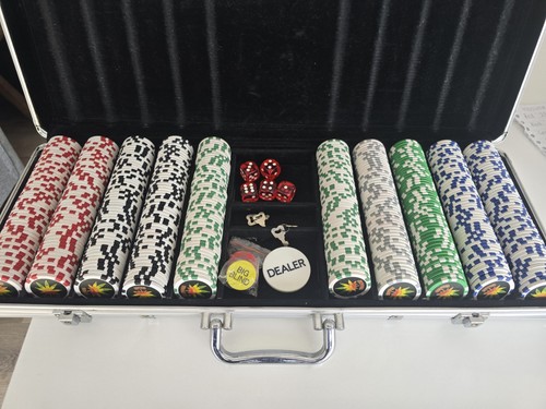 Poker set 500pc cannabis - poker,