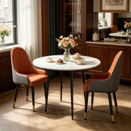 Round dining table set - table,