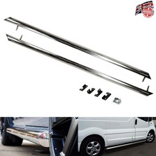 Polished Side Step Bar Running Board For 2001-18 Opel Vauxhall Vivaro SWB Trafic