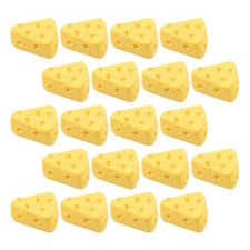 50Pcs Artificial Simulation Cakes Dessert Models Fake Cheese Props (Yellow)