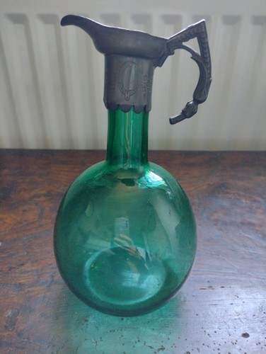 Antique hand blown green glass - antique,