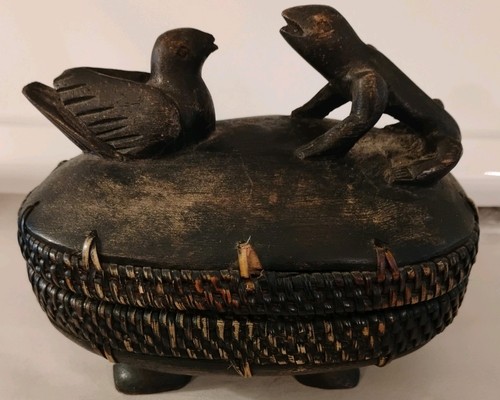Vtg lizard wood - lizard, bird